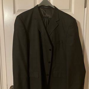 Geoffrey Beene black suit windowpane 54L